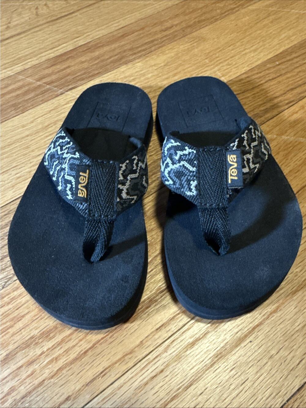 Teva Mush II Ravine Black Toddler Sz 11 Flip Flops